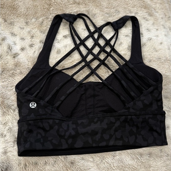 Lululemon Free to Be Bra Wild Longline Bra Camo Deep Coal Multi Black 6. No tag - Picture 2 of 2